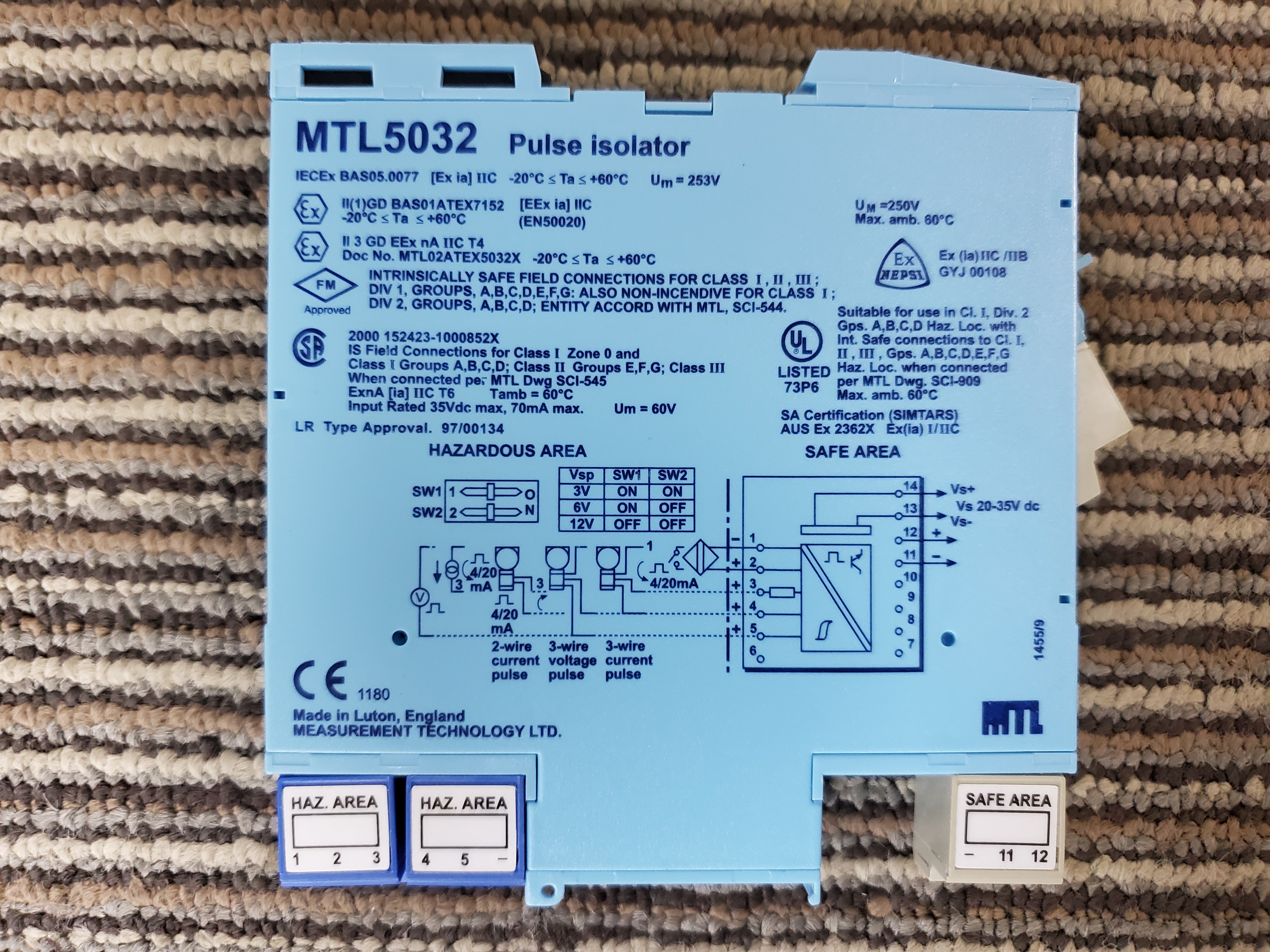 Eaton MTL5032 legacy pulse isolator for hazardous area signals