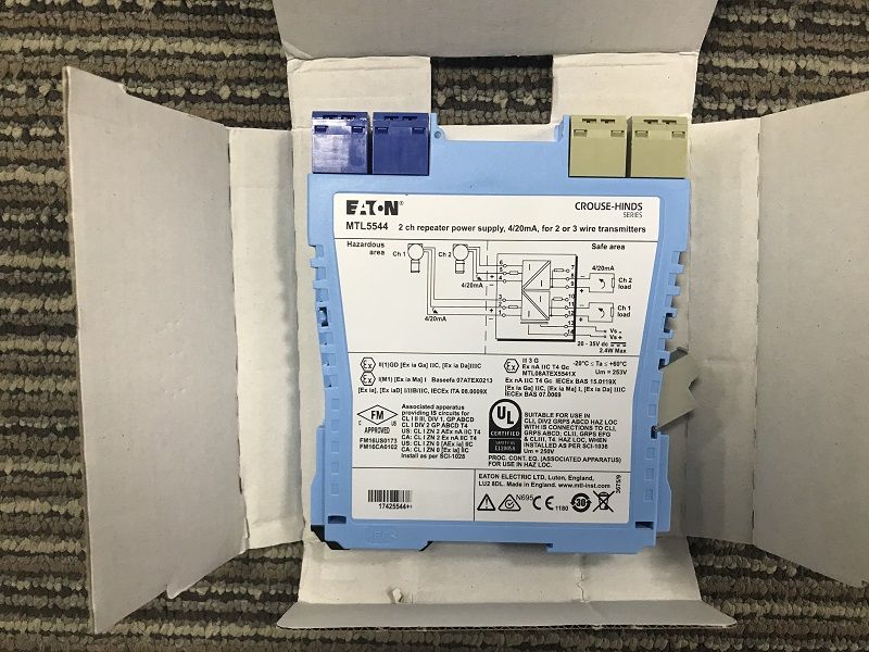 MTL5500 range barrirer MTL5544D, the replacement product for MTL5043 barrier. MTL5544D One channel isolated barrier in stock for sale.