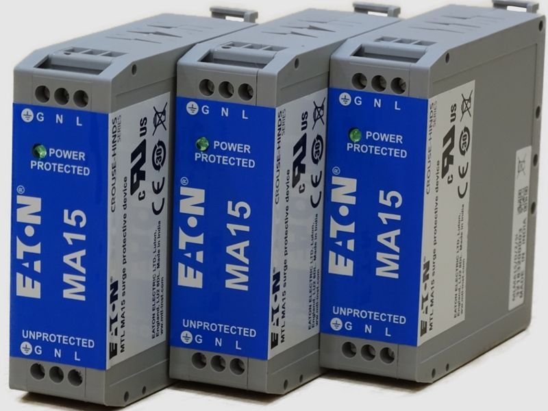 Eaton MTL MA15E/D/1/SI AC and DC power surge protective device with filter. Original MA15E/D/1/SI product with factory new packing.