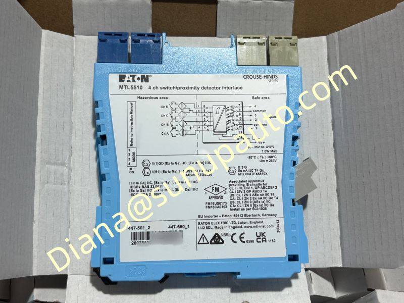 New and Original Eaton MTL5510 4 Channel Switch Proximity Detector Interface Intrinsically Safe Isolated Barrier DIN Rail Mount