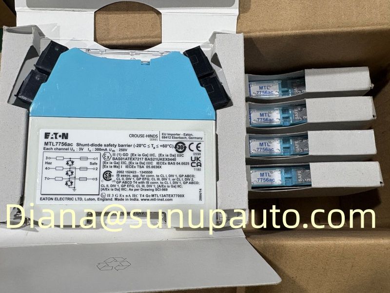 Original Eaton MTL7756AC 3-Channel Zener Safety Barrier for 3-Wire RTD & Thermocouple Intrinsically Safe Interface Module